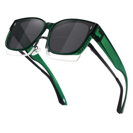 MEETSUN Oversized Fit Over Glasses Sunglasses for Women Trendy Large Square Polarized Sun Glasses for Driving Green