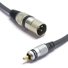 VITALCO XLR Male to RCA Mono Cable 1.5 m Microphone Cable 3-Pin to RCA Adapter