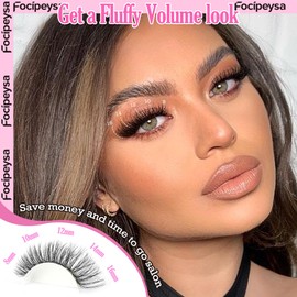 Fluffy Volume Lash Clusters DIY Lash Extension 300pcs Clusters Lashes D Curl Eyelash Extension 8-16mm Individual Lashes Mink for Self Application at Home by Focipeysa (Mink Lash Clusters 8-16mm)