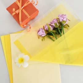BEISHIDA 100 Sheets Yellow Series Tissue Paper Bulk, Wrapping Tissue Paper for Gift Bags, 14 x 20 Inch Gift Wrap for Birthday Wedding Graduation DIY Crafts Holiday Flowers(Yellow Series)
