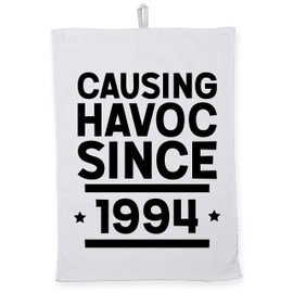 Hippowarehouse Causing havoc since 1994 birthday Tea Towel Eco Printed Dish Cloth Kitchen accessory 50cmx70cm 100% Cotton