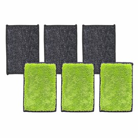 Tuff-Scrub Fresh™ - Paños de esponja profesionales de microfibra, tela tratada con tecnología avanzada de control de olores Silvadur™ y espuma con infusión de carbón, paquete de 6 paños de esponja