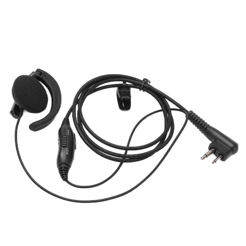 Walkie Talkie Headset Intercom 2 Way Radio Black Earphones Universal
