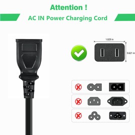 J-ZMQER AC Power Cord Cable Plug Compatible with Ryobi 18-Volt ONE+ Hybrid Portable Fan P3320 P3340
