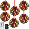 Ceenna Set of 6 Prelit Lighted Christmas Wreath 15 Inch