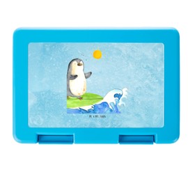 Mr. & Mrs. Panda Penguin Surfer Lunch Box - Gift, Riding Waves, Lunch Box, Surfing, Lunch Box, Holiday, Lunch Box, Penguin, Snack Box