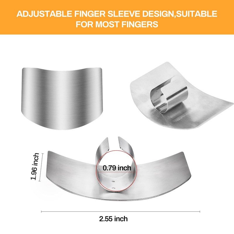 Niupiour Stainless Steel Finger Guards, 4 Packs of Finger Protectors