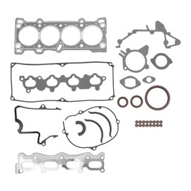 Hihaha No.8ABY10271A Cylinder Head Gasket Kit for MAZDA 323 1.6L 1988-1989 for MERCURY CAPRI 1.6L 1991-1994 Engine Valve Gasket Set Rubber, Metal 1 Set Black