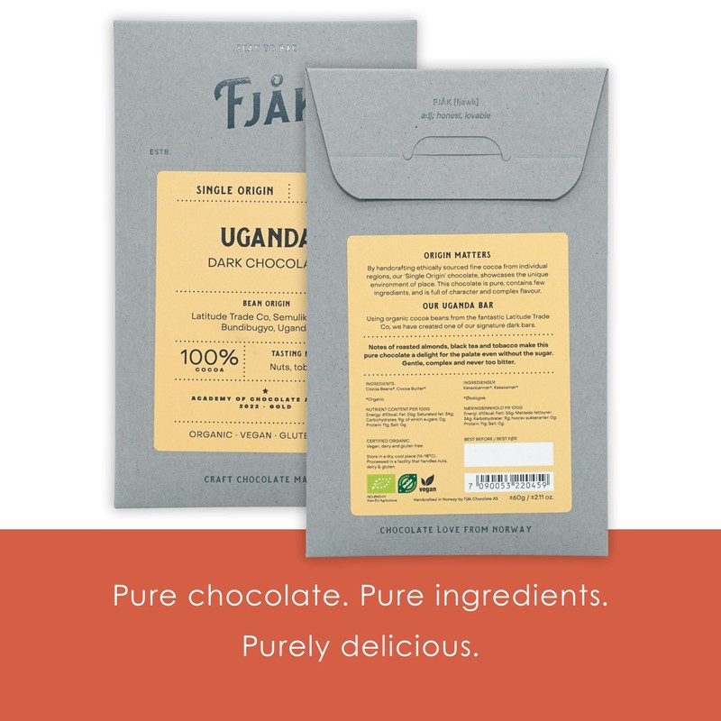 Fjak - Single-Origin - Norwegian Chocolate Bundles (Uganda 100%, 3