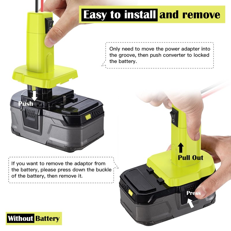 1 Packs Power Wheel Adapter for Ryobi 18V Battery Adapter