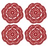 sourcing map Crochet Doilies, 4Pcs 4" Cotton Woven Fabric Coasters,