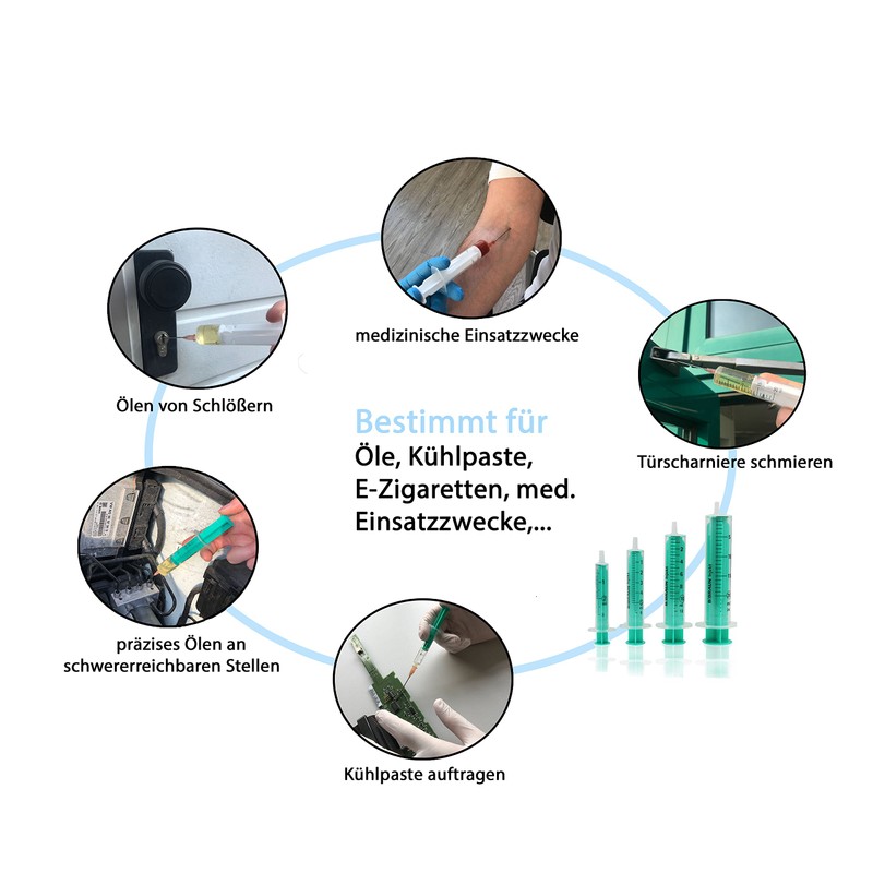 Disposable Syringes Injector Syringes Individually Sterile Packed (2 ml, Green)