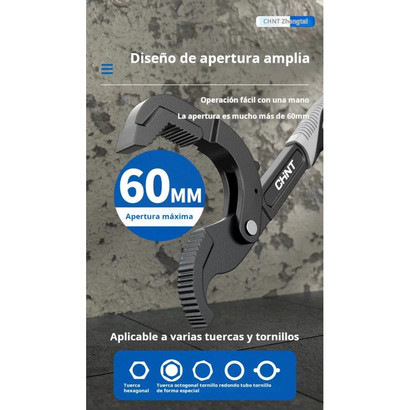 2pcs Llave Inglesa Universal Ajustable Multiusos 6-63mm