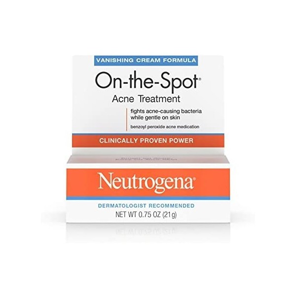 Neutrogena On-The-Spot Acne Treatment Vanishing Cream Formula 0.75 oz (Pack of 8)
