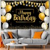 Tatuo Happy Birthday Decorations Backdrop Banner, Glitter Birthday Backdrop Sign
