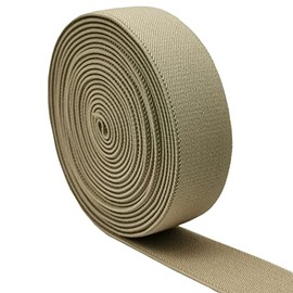 Sewing Elastic Band 35mm Wide 5 Yard Colored Twill Woven Elastic (Beige)