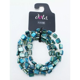 Dots New 4 Piece Plus Size Blue Shell Stretch Bracelet Set by Dots #B1003