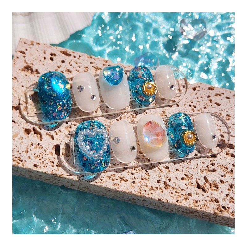 Ocean View Nail Tips - Stiletto / 오션뷰 네일팁 -