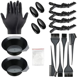 Hair Dye Coloring Kit, 20 Pcs DIY Beauty Salon Tool Kit, Mixing Bowl, Dye Comb, Hair Dye Tray, Dye Brush, Ear Cover, Gloves for DIY Salon Hair Dye.