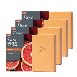 Dove Men+Care Cleansing Bar Soap Blood Orange + Sea Salt 4 Bars to Rebuild Skin in the Shower, a 4in1 Hair, Body, Face & Shaving Bar with Plant-Based Cleanser and Natural Oils 5 oz