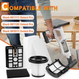 IW1111 IW3511 Filters Replacement for Shark Detect Pro Cordless Stick Vacuum IW3511, IW3120, IW3511AMZ, IW3615, IW3110C, IW3111C, IW3120C