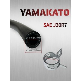 YAMAKATO - Manguera de combustible de 1/4 con bloqueo de presión NBR trenzado SAE J30R7 tubo de goma de 9.5 pies