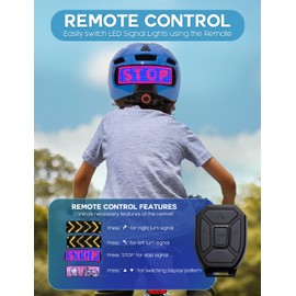 Docgari Kids Pink&Blue Toddler Bike Helmet with LED Turnning/Stop Signals & Customizable Display - Breathable Lightweight Boy/Girl Helmet for Skateboard, Roller Skate, Scooter