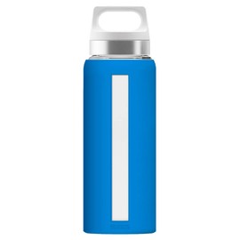 Sigg - Glass Water Bottle - Dream Electric Blue - Soft Silicon Cover - Leakproof - Dishwasher Safe - BPA Free - Broscilate Glass - 22 Oz