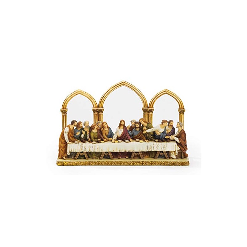 Roman – 12" Last Supper Decorative Statue with Arched Detail,