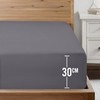 Utopia Bedding Single Fitted Sheet, Grey - 12 Inch (30cm)