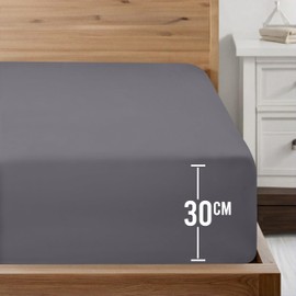 Utopia Bedding Single Fitted Sheet, Grey - 12 Inch (30cm) Deep - Easy Care - Soft Brushed Microfibre Fabric - Shrinkage and Fade Resistant - Bottom Sheet