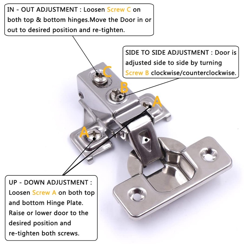 KONIGEEHRE 60 Pack Soft Close Cabinet Door Hinges for 1/2"
