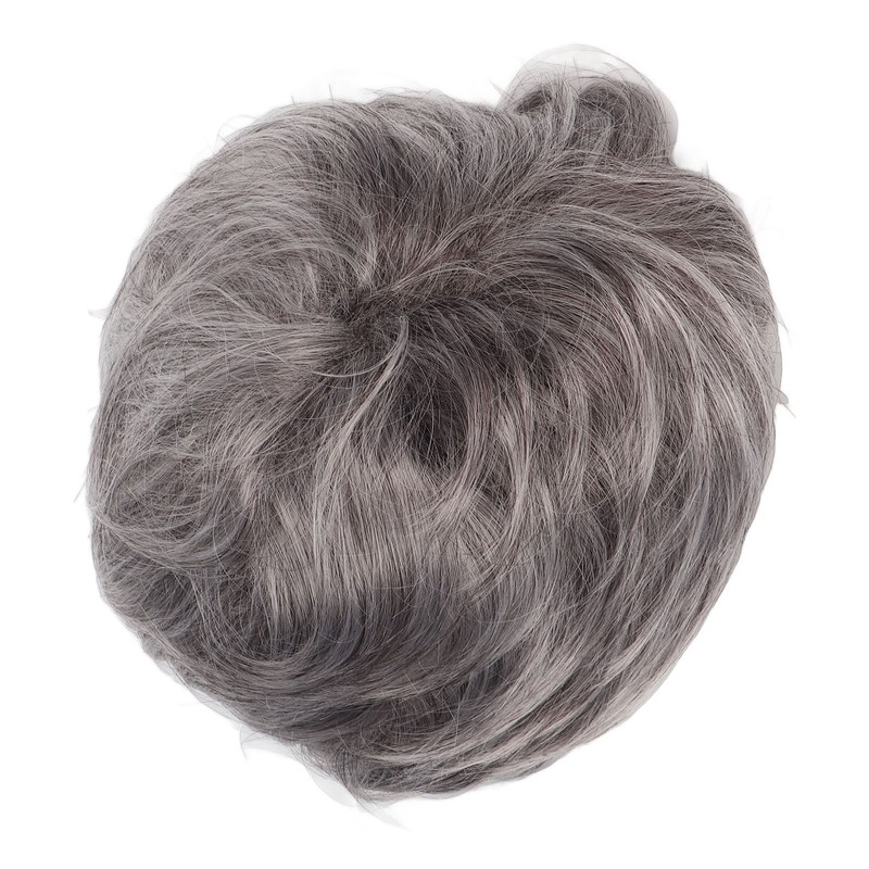 Men Gray Short Wig Heat Resistant Synthetic Multipurpose Adjustable Layered