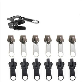 12Pcs Black, Coffee, Fix Zip Puller, Zipper Fixer Detachable Zipper Repair Kit, Instant Zipper Tabs Pull Replacement Slider for Jacket Coat Luggage Backpack,Sewing Notions and Supplies