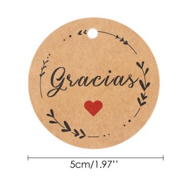 G2PLUS Gracias Gift Tags 5 cm Pack of 100 with 20 m Jute String (Brown)