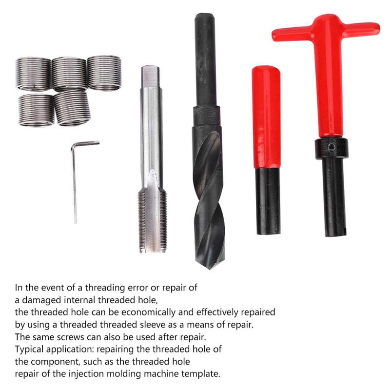 Jeanoko 10PCS M18x1.5 Thread Repair Kit, High Strength Stainless Steel