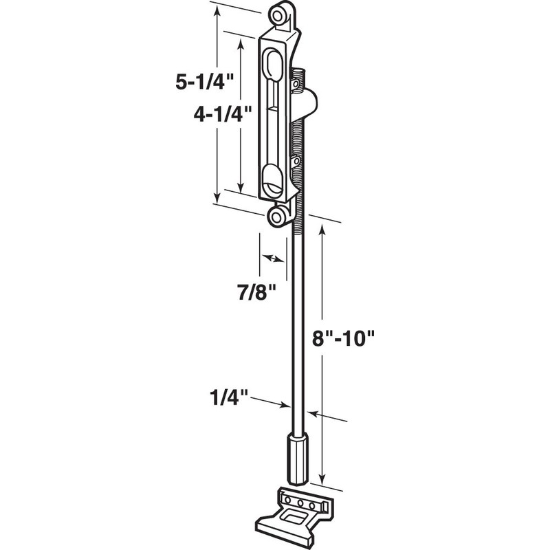 Prime-Line J 4516 Aluminum Diecast, Flush Mount Extension Bolt (Single
