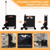 Foldable Utility Cart with Stair Climbing Wheels,Collapsible Rolling Crate with