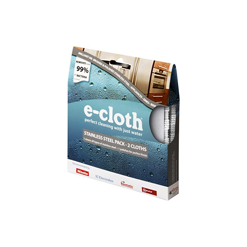 E-Cloth Stainless Steel Pack 2 Cloths For Cleaning Stainless Steel