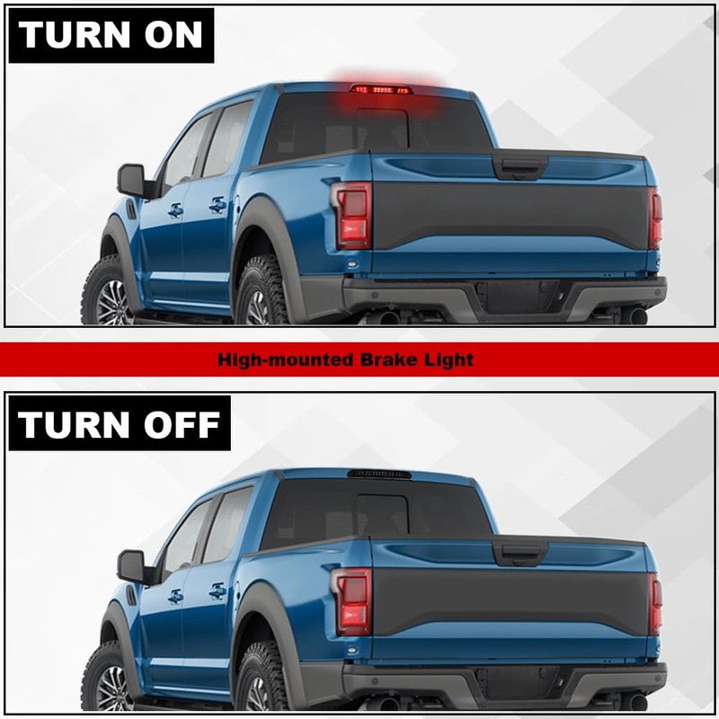 DimFlux Third Brake Lights LED High Mount Stop Light Compatible