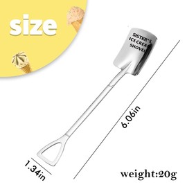 Funny Gifts Spoon for Sister Birthday Gifts from Sister Brother, Big Little Sister Gift for Sisters Best Friend Ice Cream Shovel Scoop Gift for Soul Sister Birthday Present