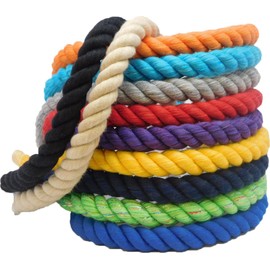 Ravenox Fms Natural Twisted Cotton Rope | (Snow White Glitter)(1/4 Inch x 25 Feet) | Made in The USA | Strong Triple-Strand Rope for Sports, Decor, Pet Toys, Crafts, Macrame & Indoor Outdoor Use