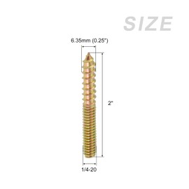 METALLIXITY 20pcs Double Head Screws 1/4-20 x 50mm Hanger Bolts Self Tapping Double Sided Screws for Home Repair