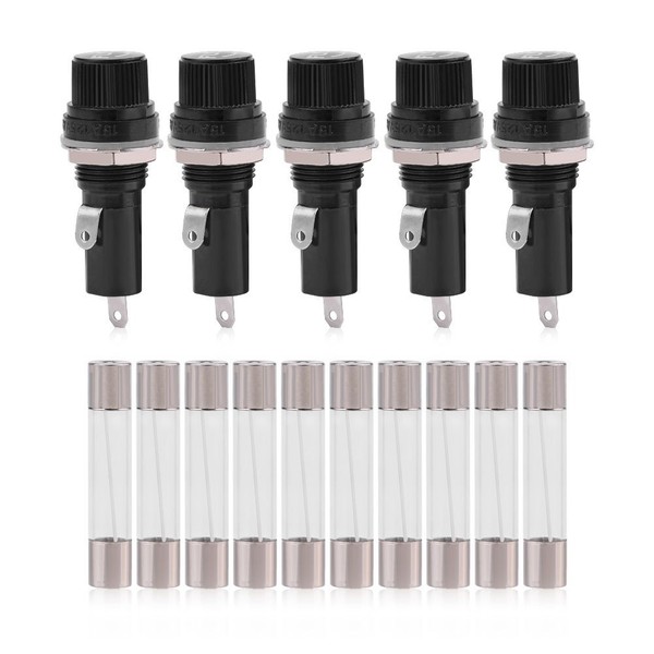Fuse Holder Socket, Qiilu Fuse Holder, Fine Fuse, Pack of