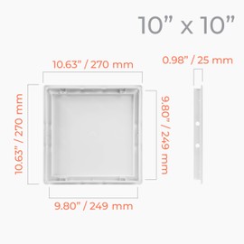 HVAC OV 10x10 Inch White Access Panel – ABS Plastic Square Wall & Ceiling Access Door for Plumbing Electrical HVAC – Easy Install Indoor Panel for Drywall, Home Improvement and Maintenance