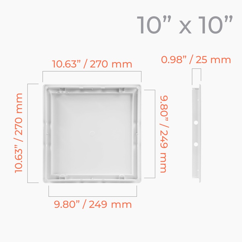HVAC OV 10x10 Inch White Access Panel – ABS Plastic