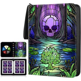 Holyhcx Trading Card Album, Scrapbook for Cards, 50 Pages 400 Card Capacity, Binder for Standard Cards, Used for Collecting Cards (DDD)