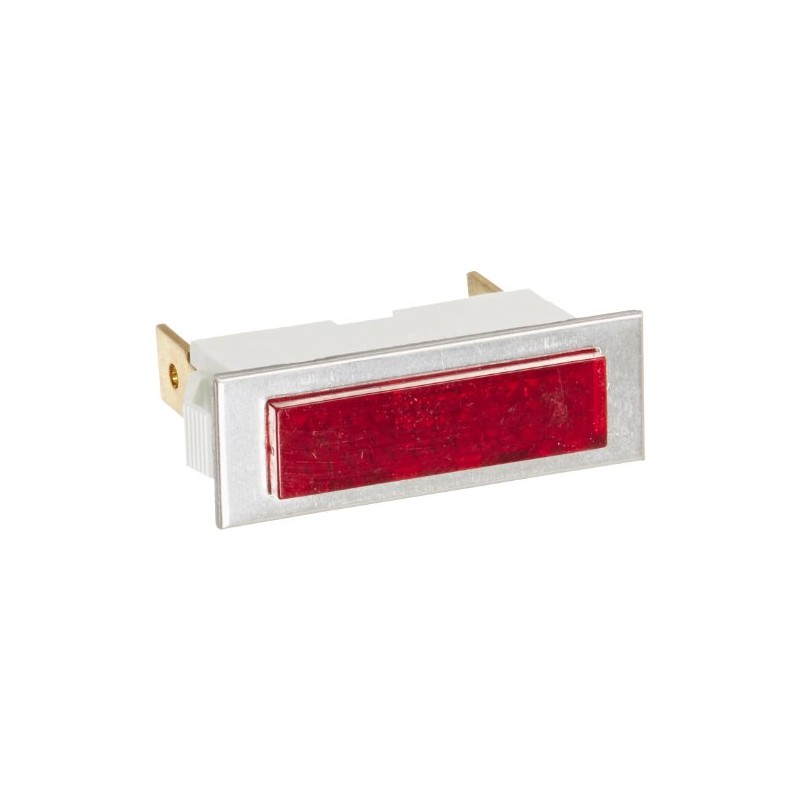 Snap in Rectangular Indicator Light, 0.375" x 1.28" Panel Cutout,