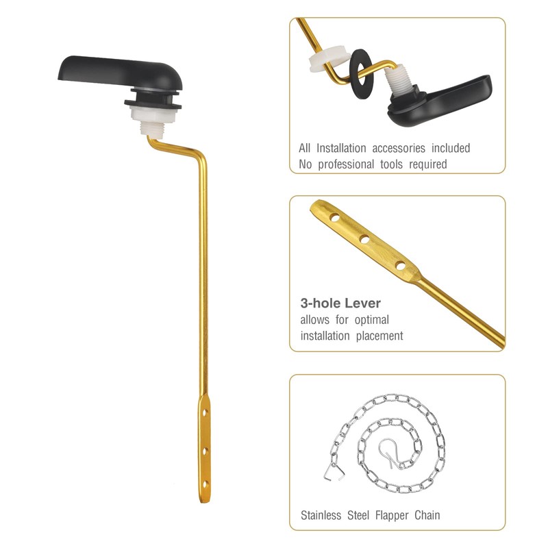 Opzour Toilet Handle Replacement Kit - Universal Toilet Lever with
