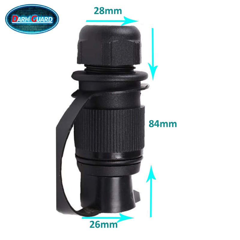 DARKGUARD Tractor 3-Pin Plug and 3-Pin Socket 12 V Tractor,